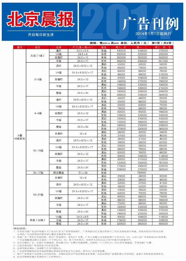 北京晨報(bào)告示例